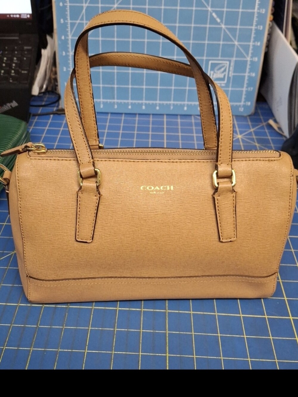 COACH Tan Leather Satchel Handbag 10x5.5x6 - Project